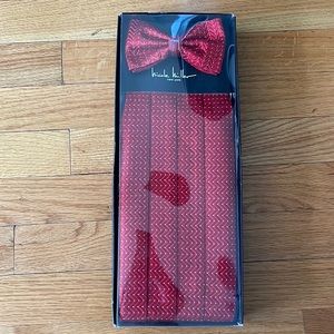Nicole Miller Silk Bow Tie and Cummerbund